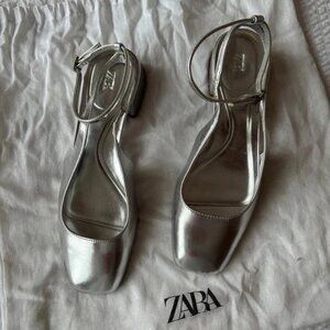 Zara Silver Mini Heels